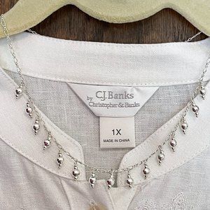 ITALY Sterling 16" to 18" Necklace - Faceted Dangling Charms - QVC